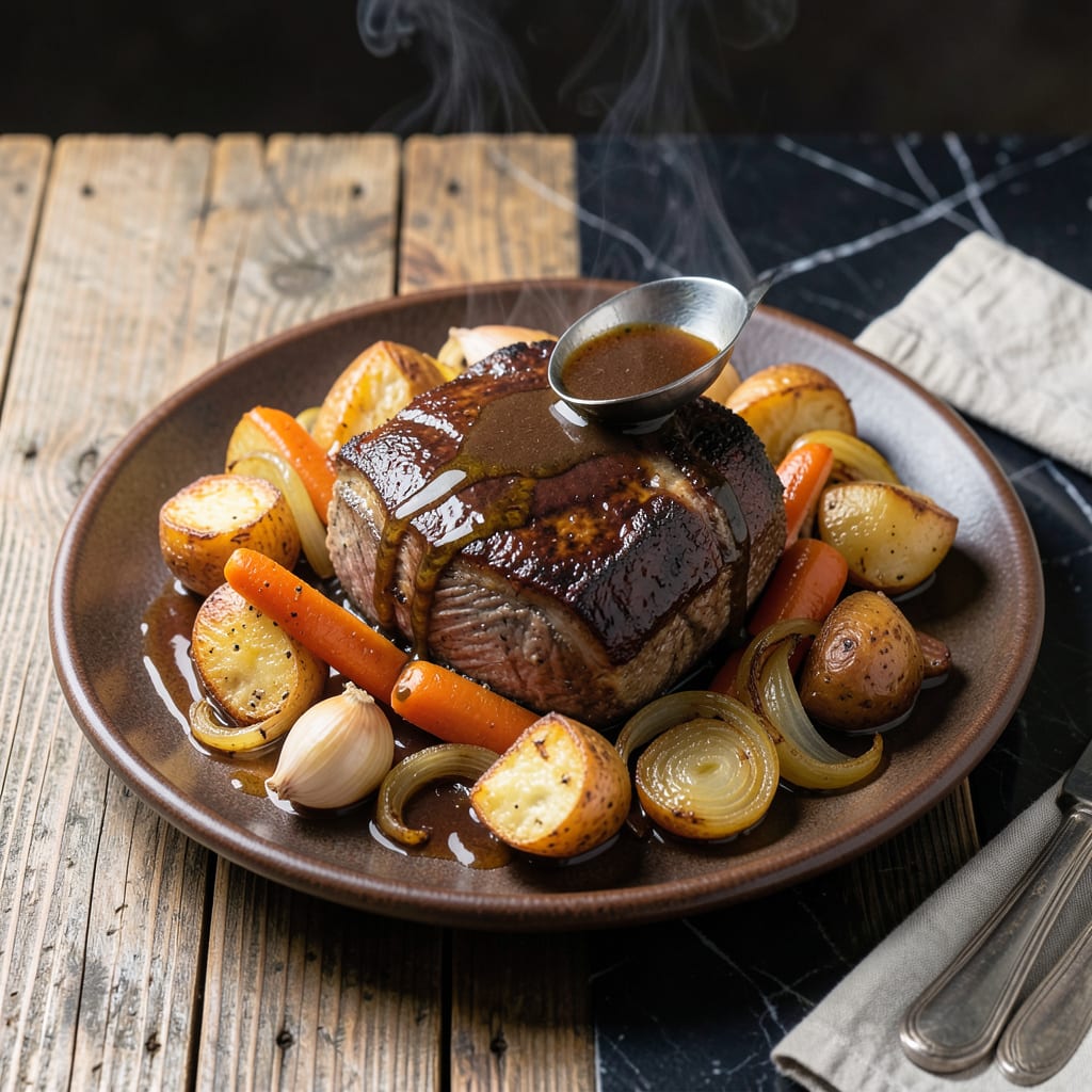 Visual representation of Seasoned Pot Roast Recipe: Fall Off The Bone Savory Comfort