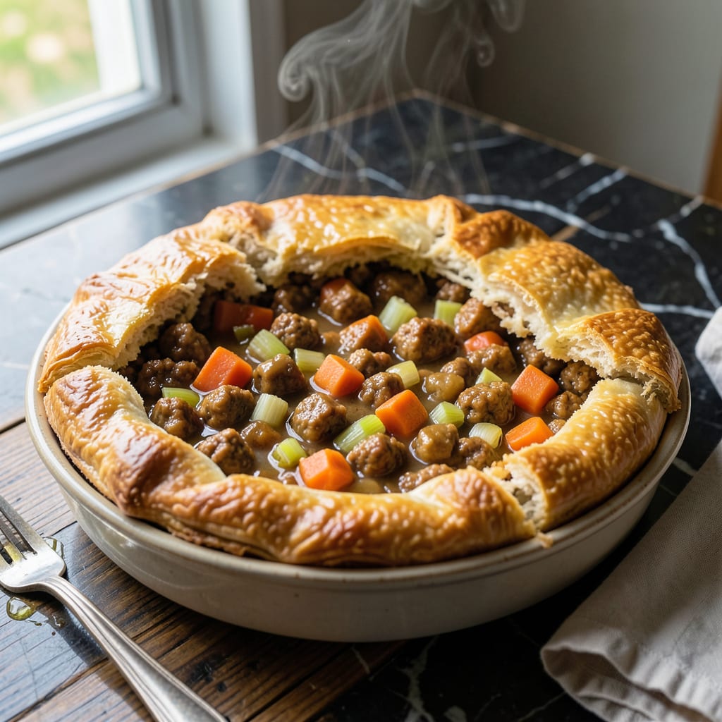 Complete Seitan Pot Pie Recipe: Vegan Comfort in a Golden Crust overview image