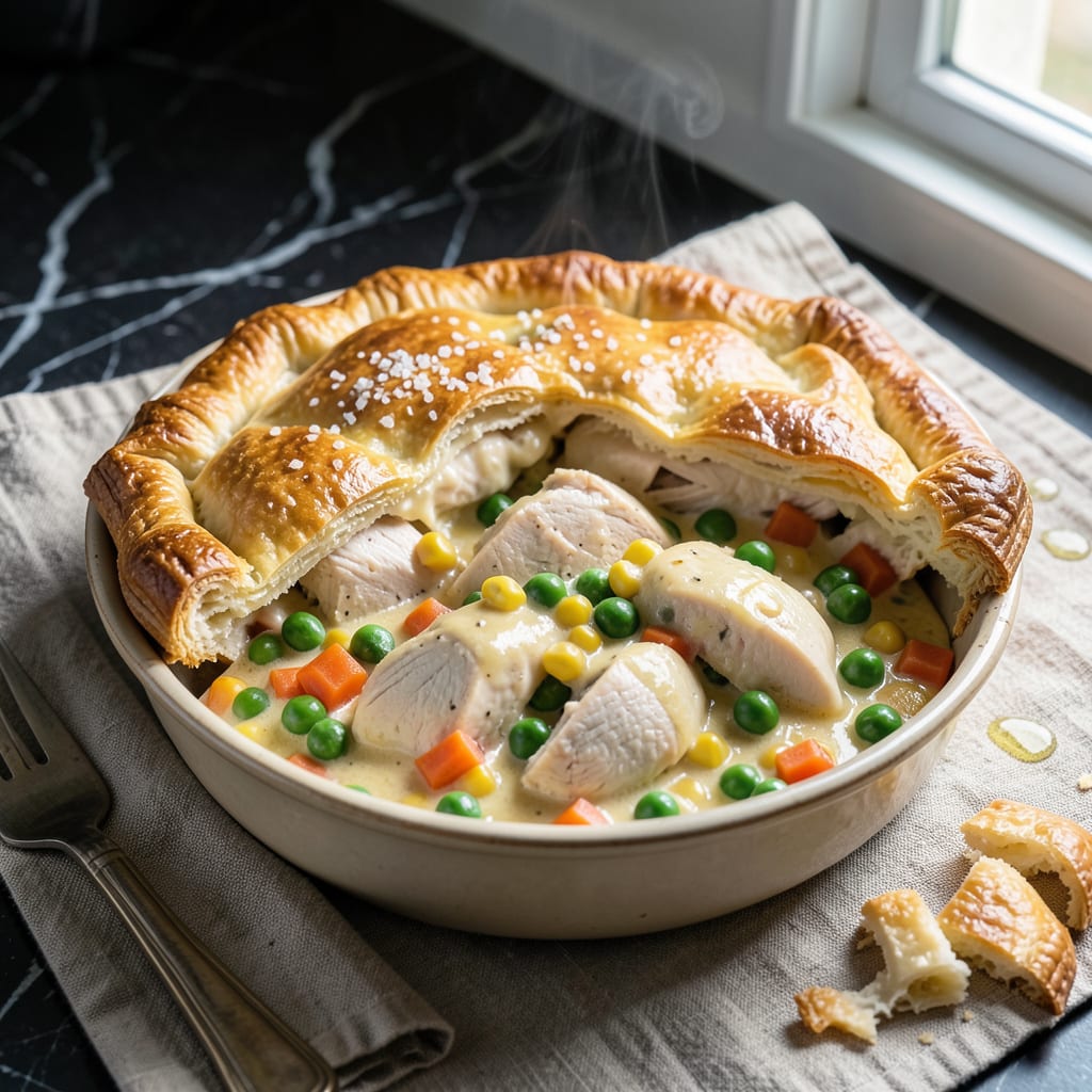 skinny pot pie recipe example with annotations