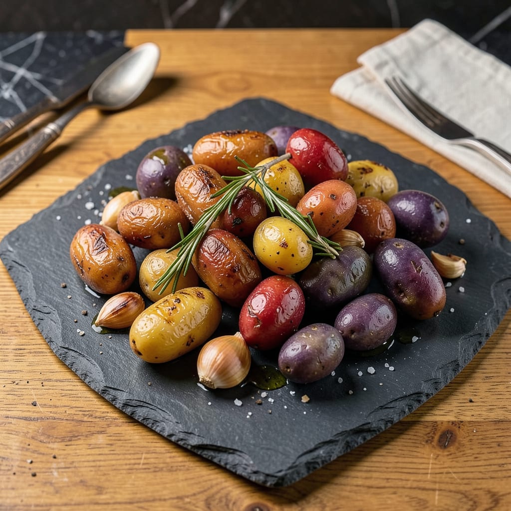 Small Multi Colored Potatoes Recipe: Crispy Outside, Buttery Inside illustration with key details