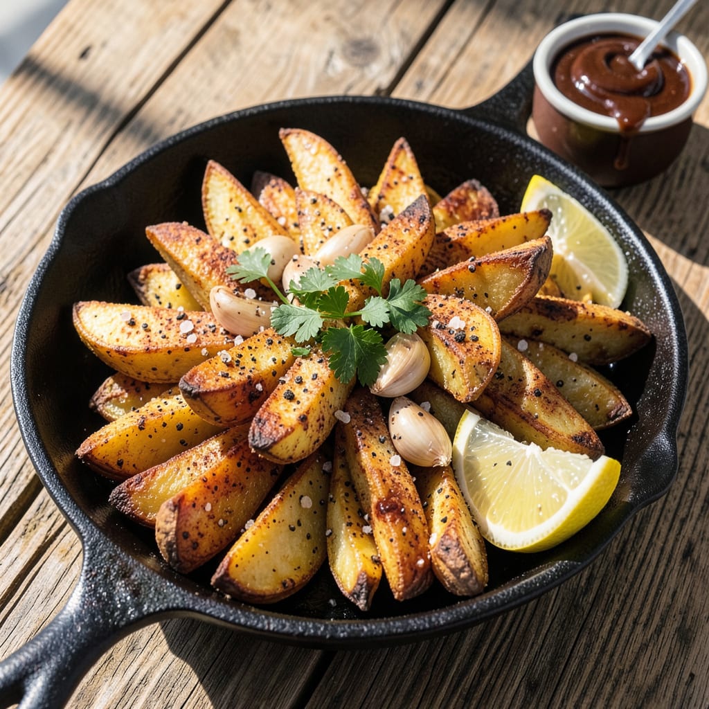 Smoked Potato Wedges BBQ Recipe: Crispy Edges and Smoky Depth example with annotations