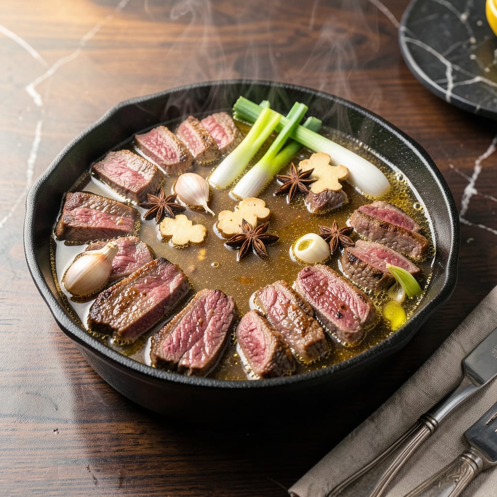 Comprehensive Steak Hot Pot Recipe: Thinly Sliced Beef in Spiced Broth visual reference