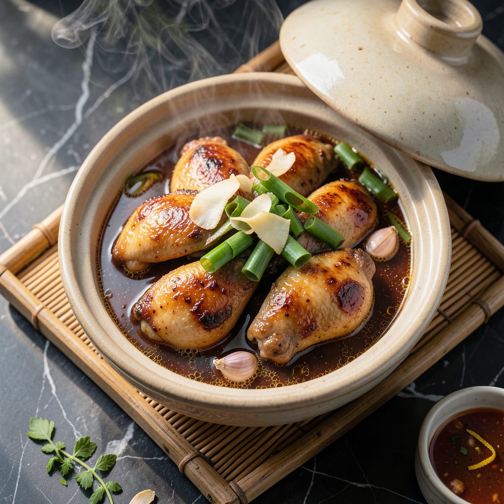 Steam Pot Chicken Recipe: Cantonese Style Juicy Bites With Silky Sauce example with annotations