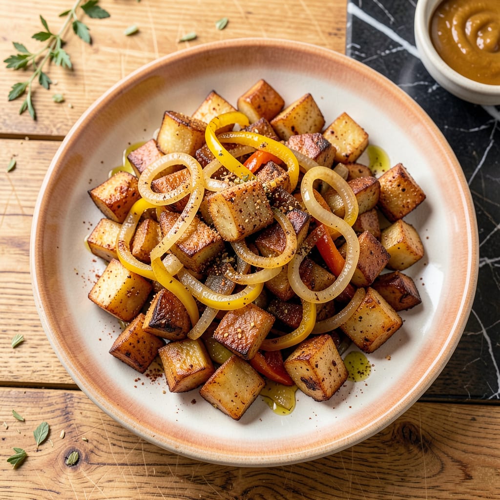 Sunrise Medley Potatoes Recipe: Crispy Breakfast Hash With Golden Peppers example with annotations