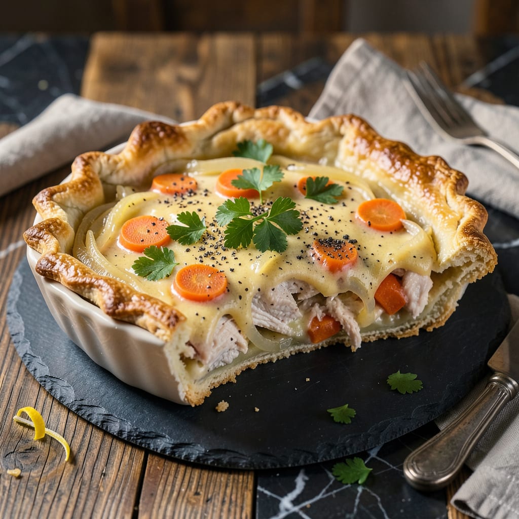 Swanson Chicken Pot Pie Recipe: Creamy Comfort With Flaky Crust illustration with key details