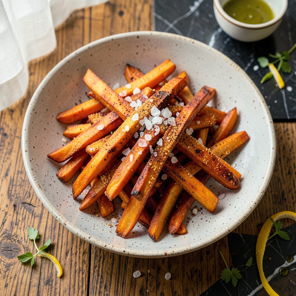 Visual representation of sweet potato sticks recipe