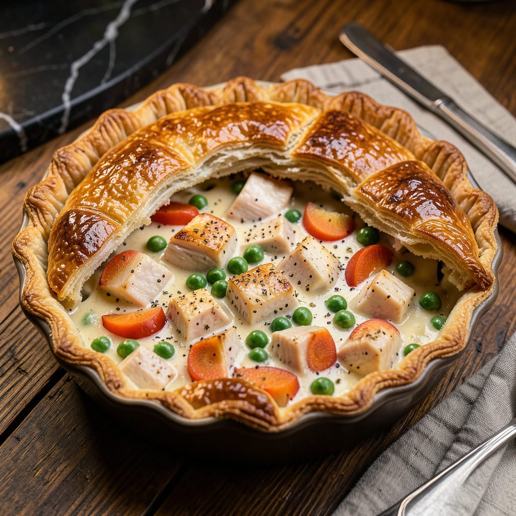TikTok Chicken Pot Pie Recipe: Flaky Crust With Viral Worthy Creamy Filling detailed visual guide