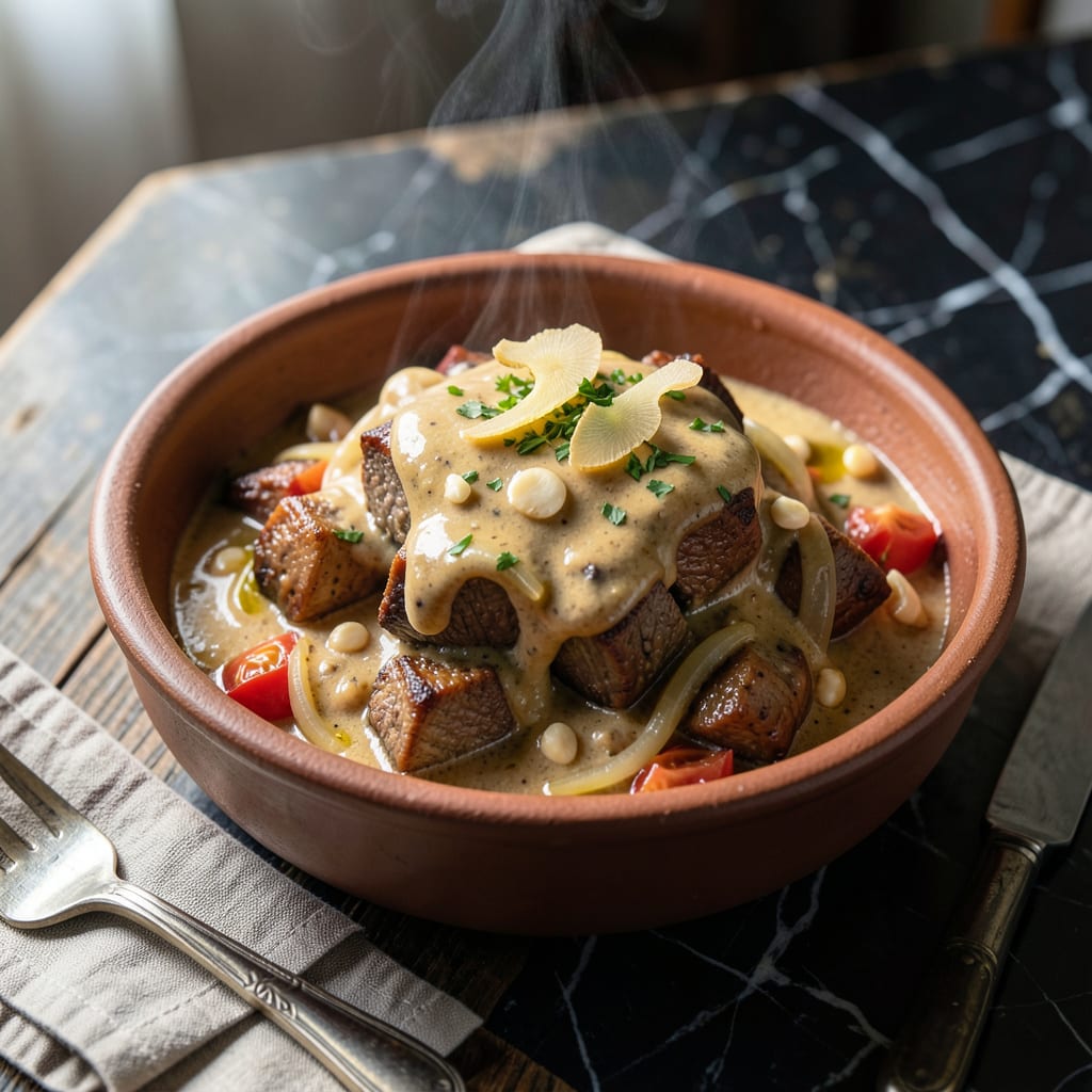 Zimbabwean Fat Cooks Recipe: Traditional Meat and Peanut Stew detailed visual guide